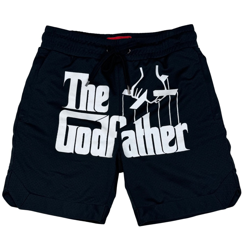 The Godfather Shoe Palace Mesh Graphic Shorts Mens Medium Black Merch Athletic